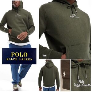 Polo Ralph Lauren Hoodie Mens Small Green Script Logo Pullover NWT Retail: $148